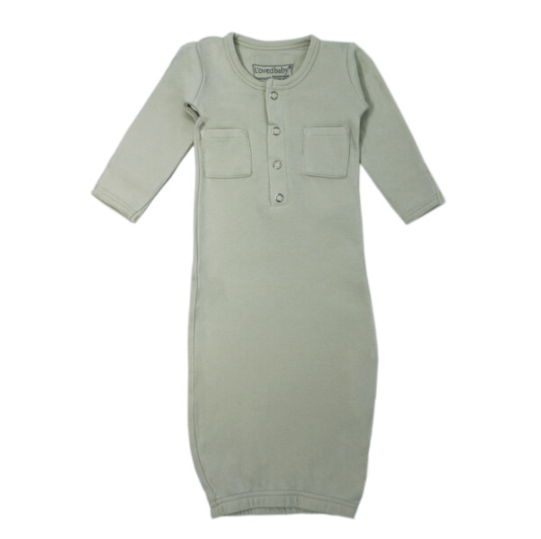 Preemie/Newborn Organic Cotton Gown - Various Colors