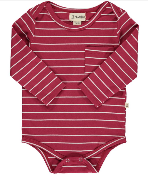 TELLICO Triple Pack Onsies and Tees - Burgundy/Sage/Gold Wide Stripe