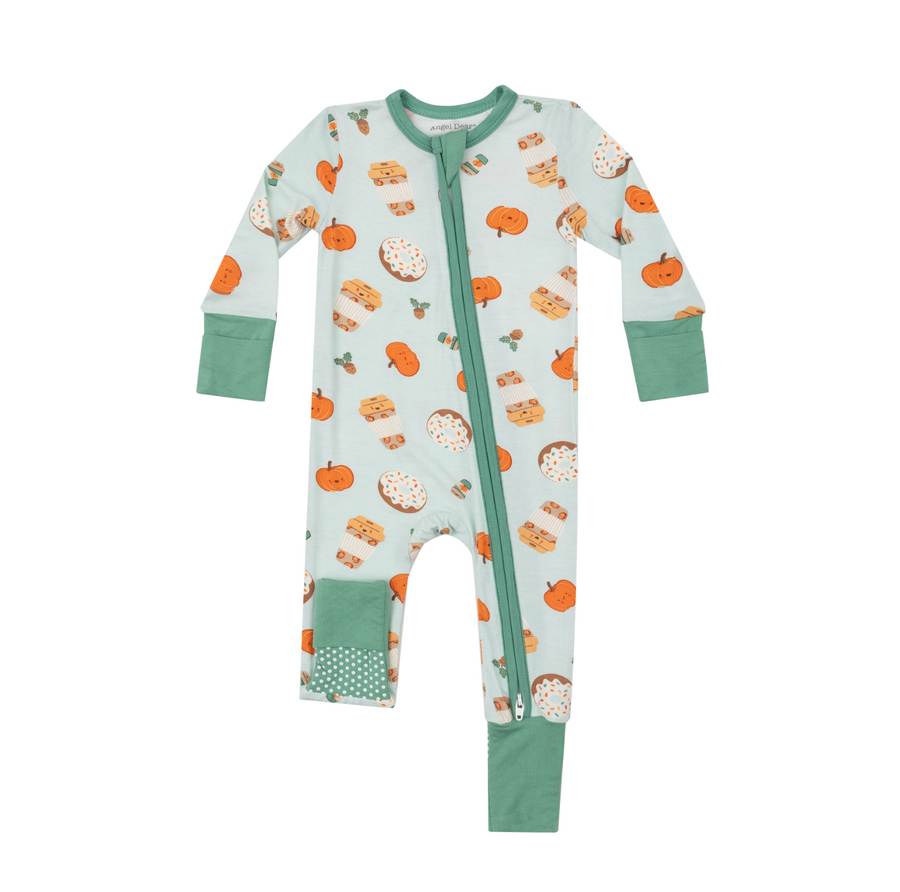 Bamboo Zipper Romper - Pumpkin Spice Latte