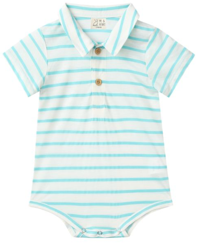 Jetty Jersey Onesie - Mint Stripe