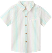 Newport Woven Shirt - Green Multi Stripe