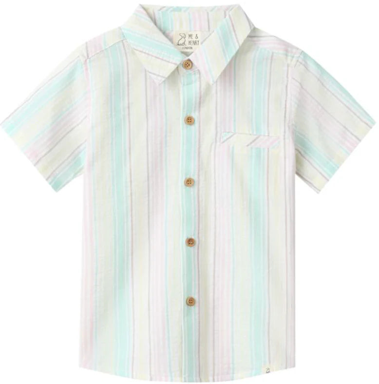 Newport Woven Shirt - Green Multi Stripe