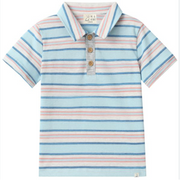 Poreath Polo - Blue/Pink Stripe