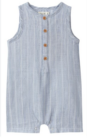 Cabin Playsuit - Chambray Textured Plaid