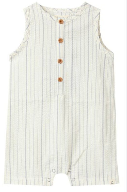 Cabin Playsuit - Cream and Blue Stripes