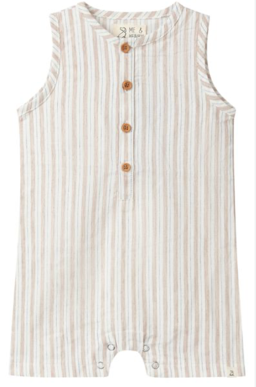 Cabin Playsuit - Biege Stripe