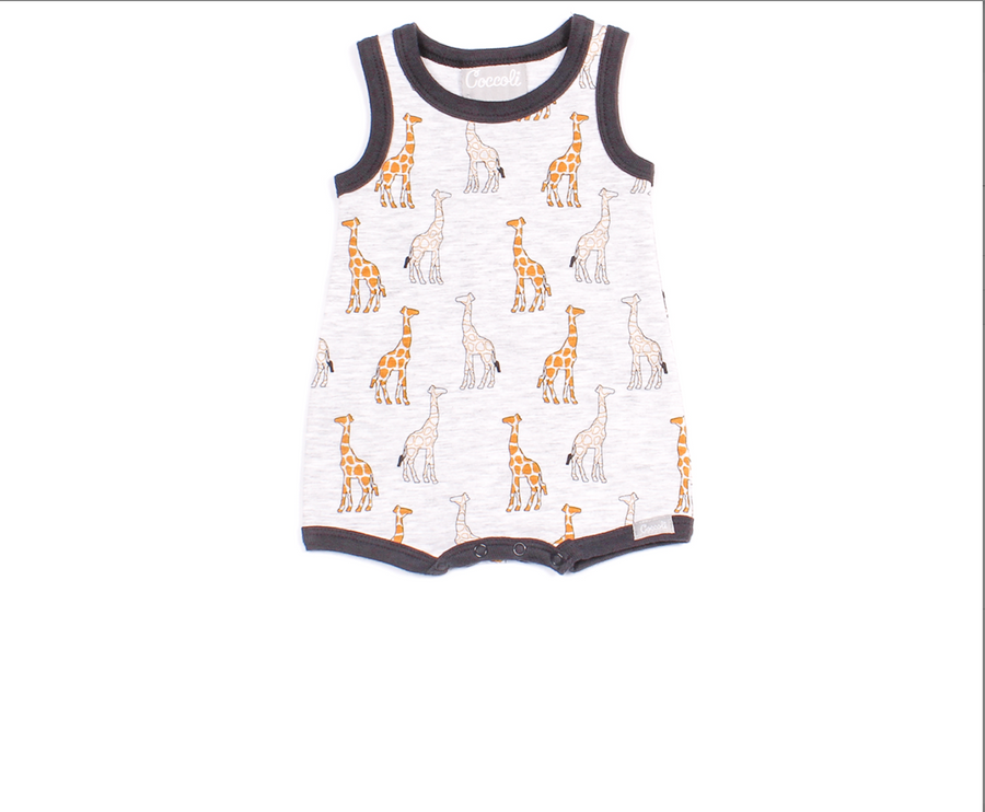 Cotton Romper - Safari Print