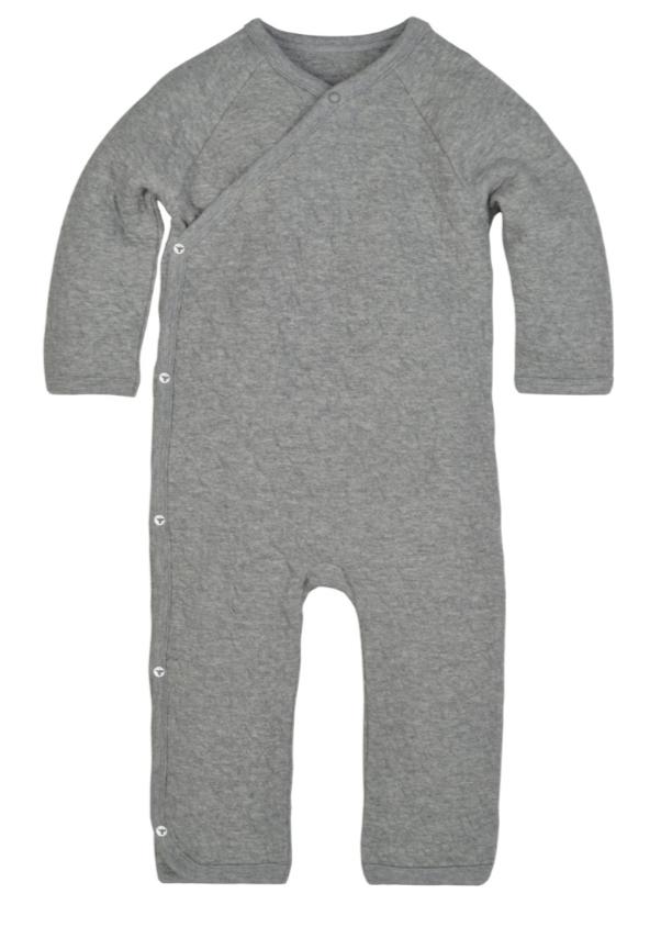 Quilted Bee Wrap Front Jumpsuit - Heather Grey
