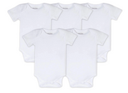 Bee Essentials Solid Short Sleeve Bodysuits Set of 5 - Cloud