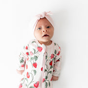 Bamboo Zippered Footie - Strawberry Fields