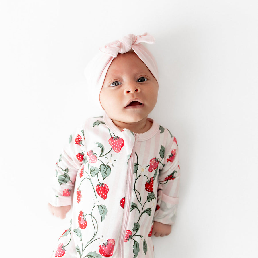 Bamboo Zippered Footie - Strawberry Fields