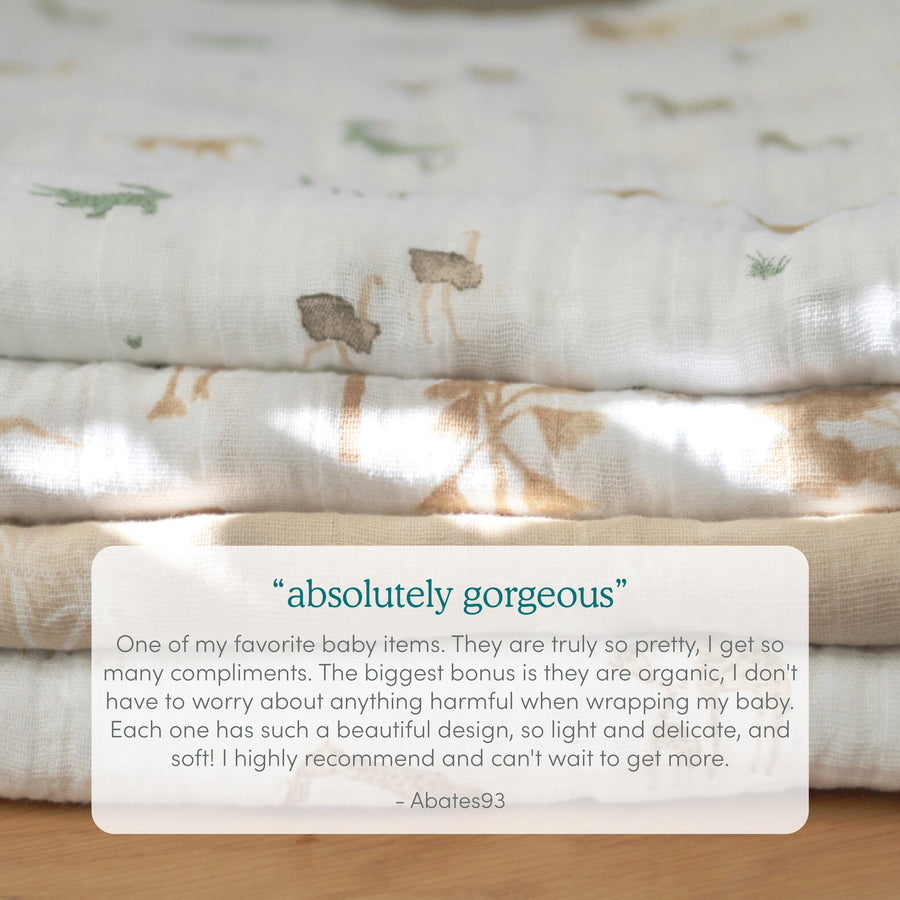Organic Cotton Muslin Swaddles (4 Pack) - New York City