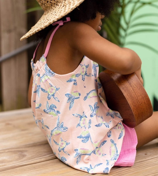 Colorful Sea Turtles Top & Muslin Short Set