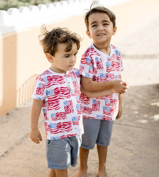 Majestic Flags Toddler Boy Top & Shorts Set