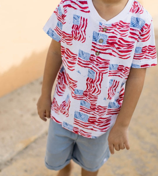 Majestic Flags Toddler Boy Top & Shorts Set