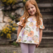 Organic Cotton Sweet Sunflowers Tunic Set - Eggshell