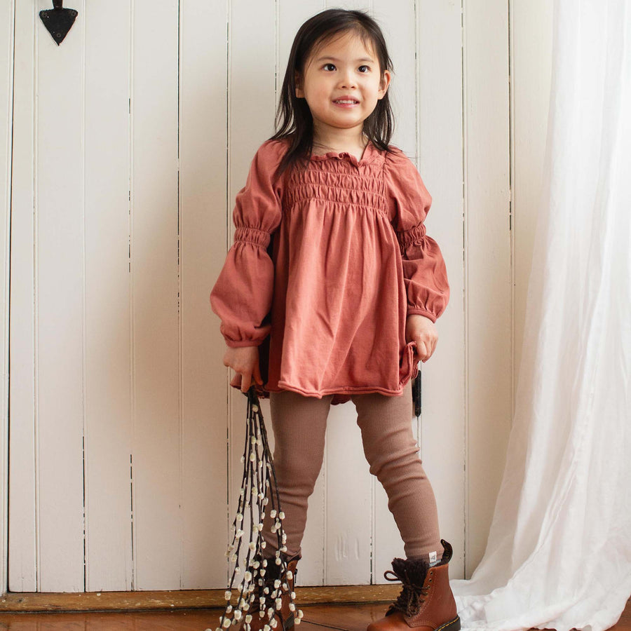 Organic Cotton Smocked Tunic Set - Cedar