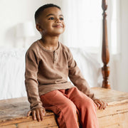 Organic Cotton Textured Knit Tee and Pant Set - Ginger Loaf