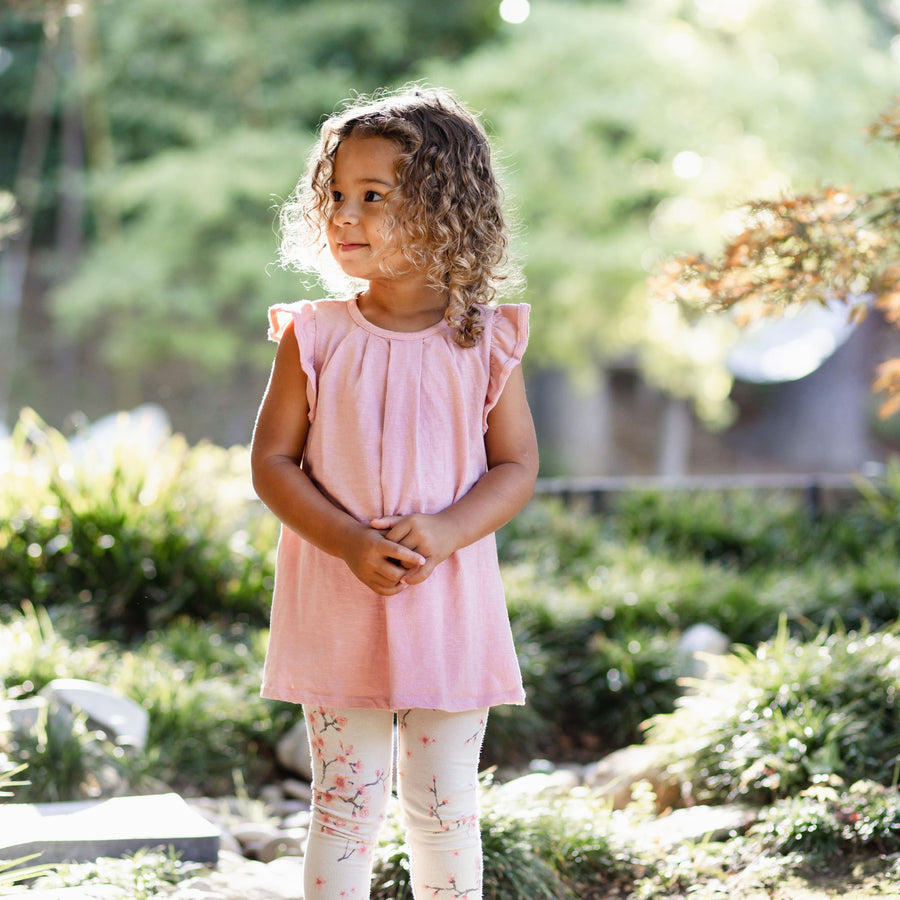 Organic Cotton Slub Tunic & Cherry Blossoms Legging Set