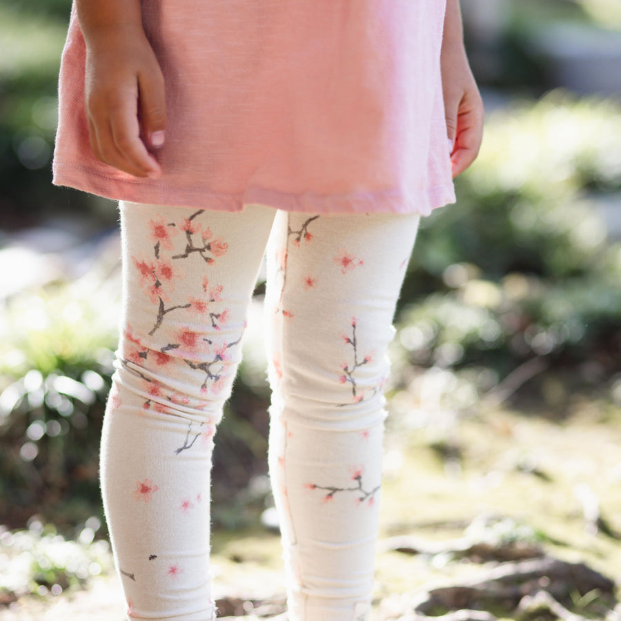 Organic Cotton Slub Tunic & Cherry Blossoms Legging Set