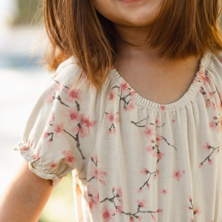 Cherry Blossoms Organic Cotton Girl Jumpsuit