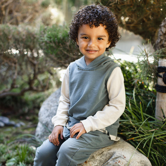 Organic Cotton Acid Wash Sweatshirt Set