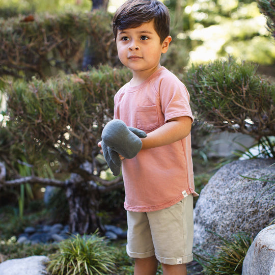 Acid Wash Pocket Tee & Short Set - Sedona