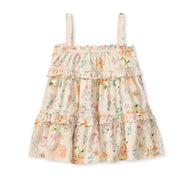 Mediterranean Floral Organic Cotton Dress & Diaper Cover