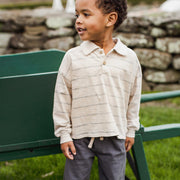 Organic Cotton Polo Long Sleeve Tee Set - Pale Oak Wood