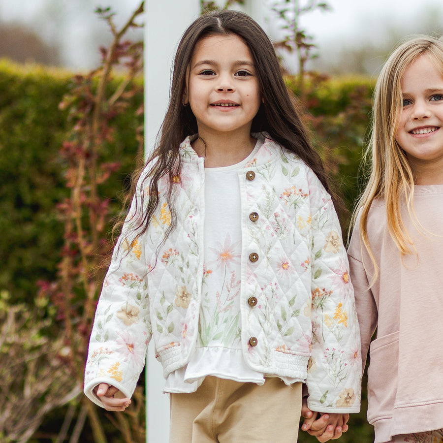 Organic Cotton Wild Floral Jacket - Egshell