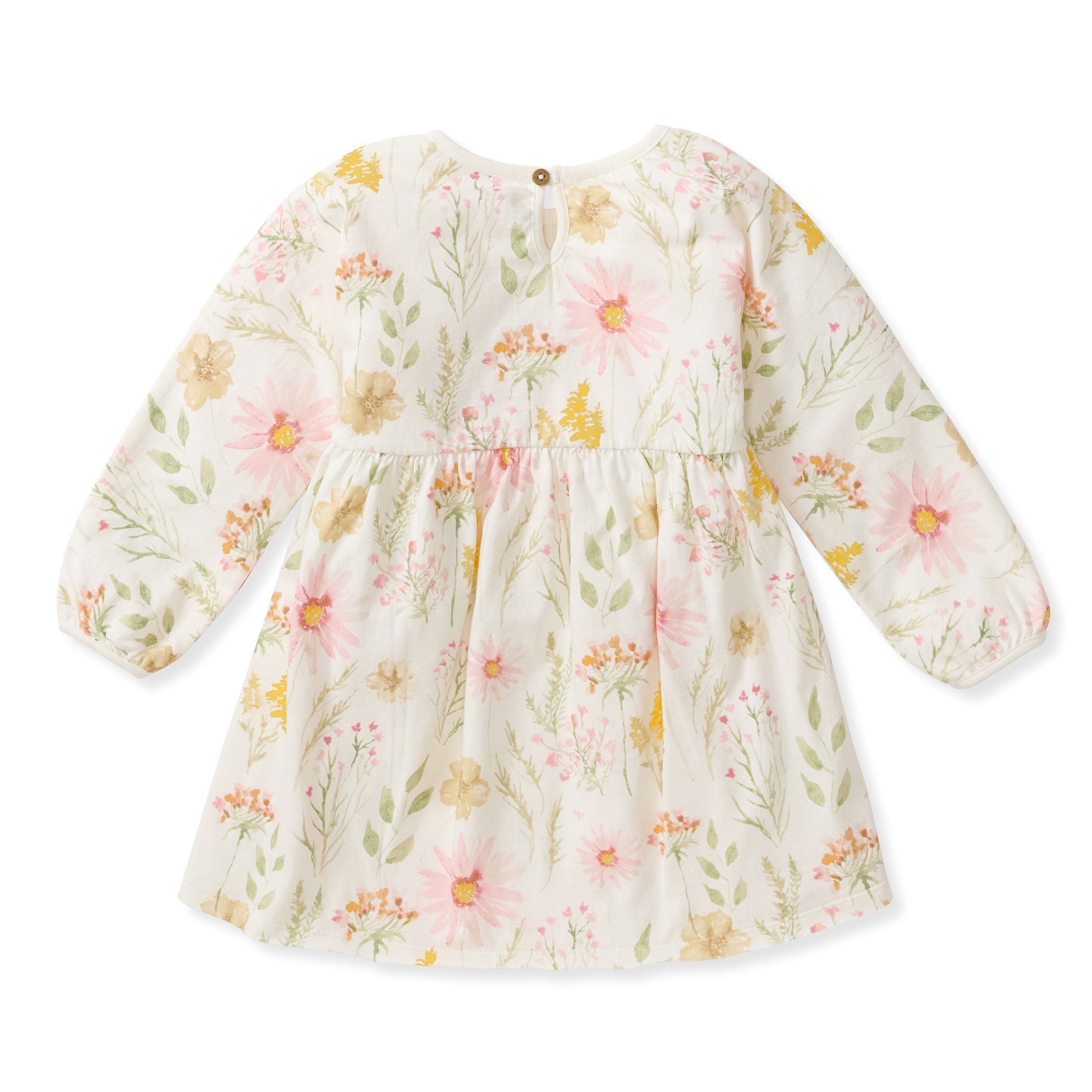 Organic Cotton Wild Floral Dress - Eggshell