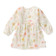 Organic Cotton Wild Floral Dress - Eggshell