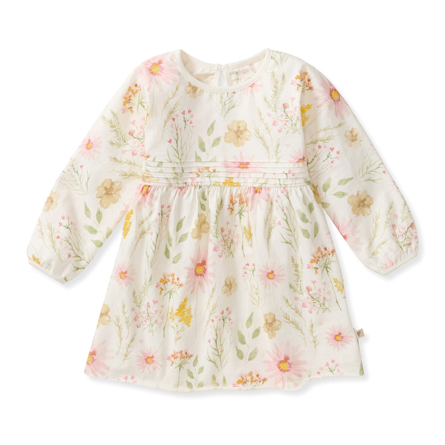 Organic Cotton Wild Floral Dress - Eggshell