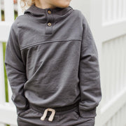 Organic Cotton Button Placket Hoodie