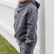 Organic Cotton Button Placket Hoodie