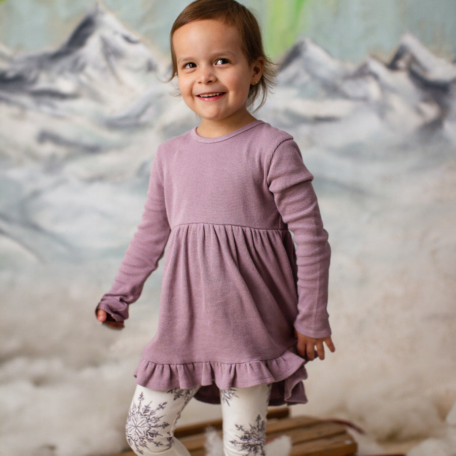 Elegant Snowflake Tunic & Legging Set - Elderberry