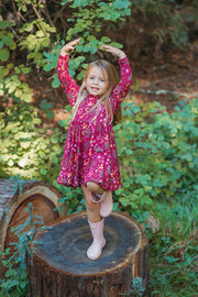 Bamboo Blend Long Sleeve Twirl Dress - Woodland Dreams