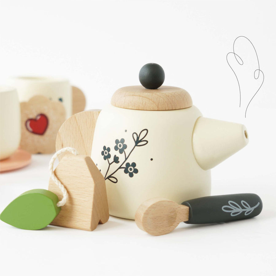 Eco-Friendly Wooden Tea Set & Tray