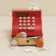 Wooden Cash Register and Money