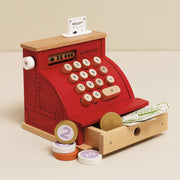 Wooden Cash Register and Money