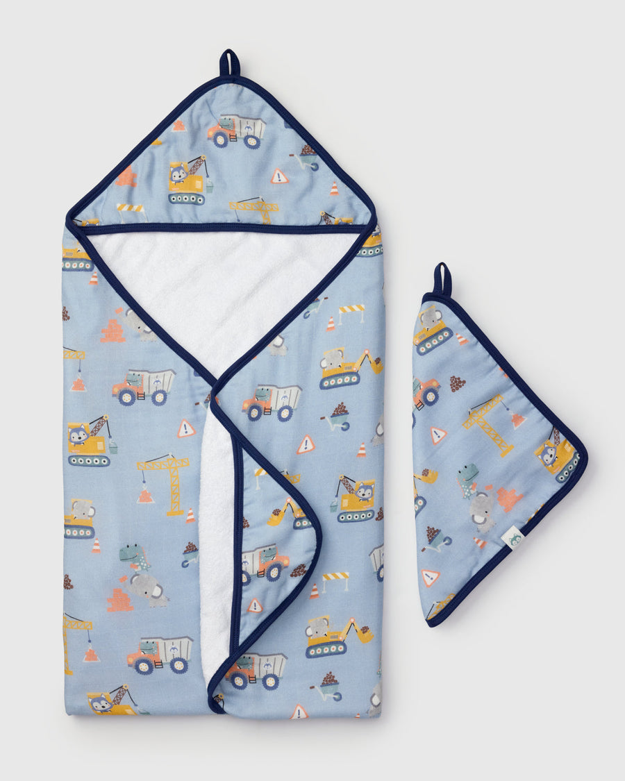 Muslin Hooded Towel Set - Tiny Engineers