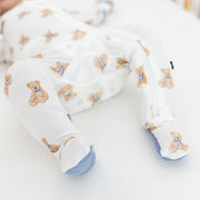 Bamboo Zippered Footie - Teddy Bear