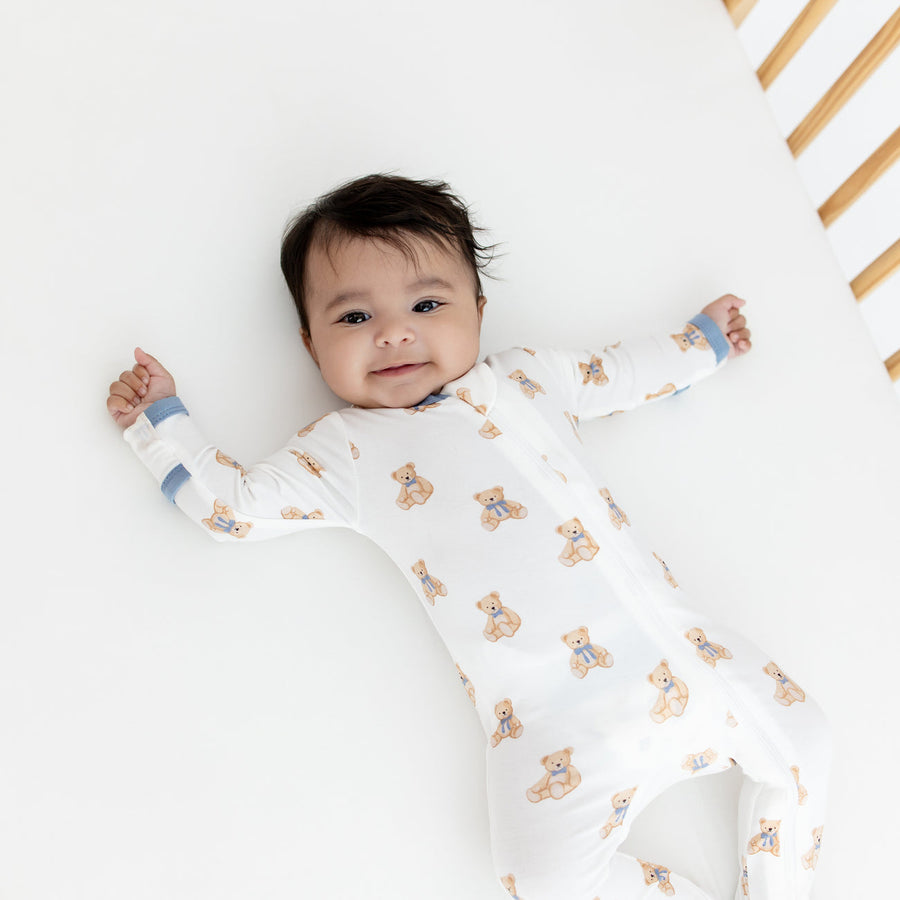 Bamboo Zippered Footie - Teddy Bear