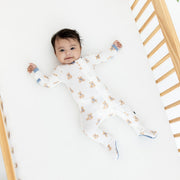 Bamboo Zippered Footie - Teddy Bear