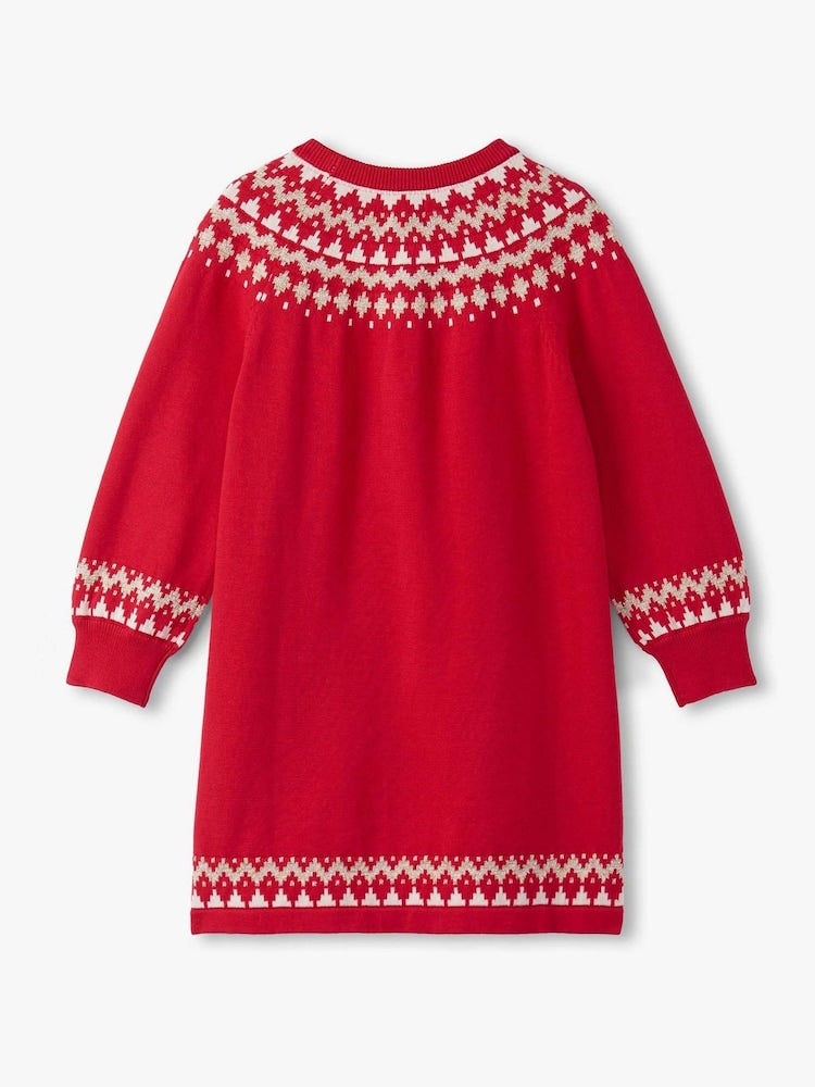 Holiday Fair Isle Swing Sweater Dress