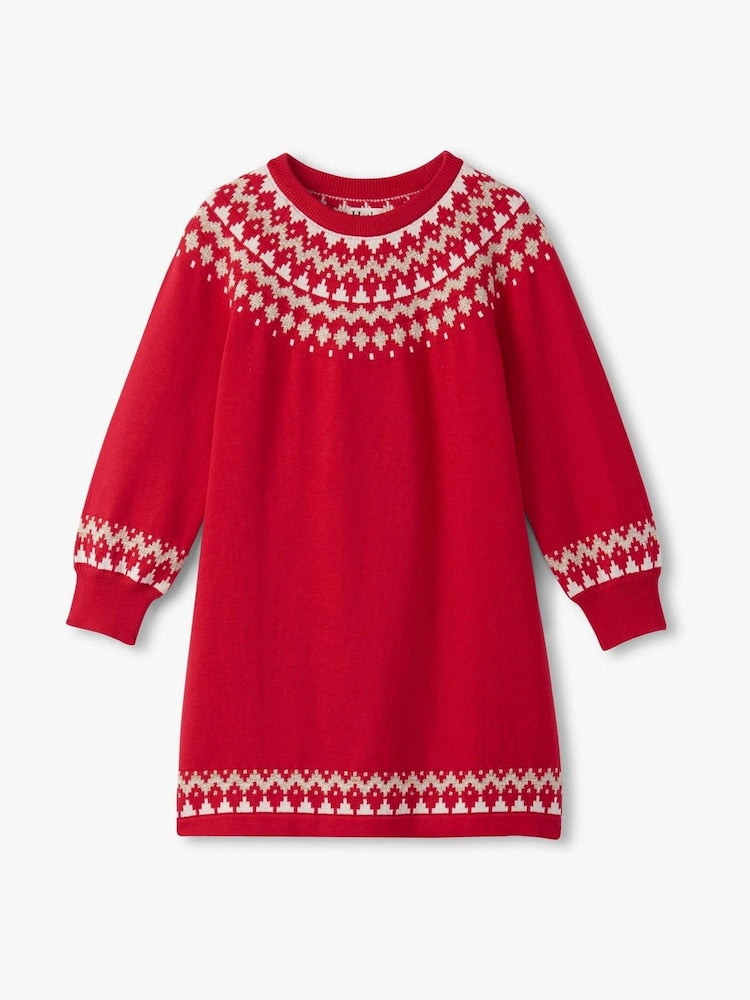 white christmas dresses Threadbare Women's Black Christmas Fairisle Knitted Mini Jumper Dress main image 1