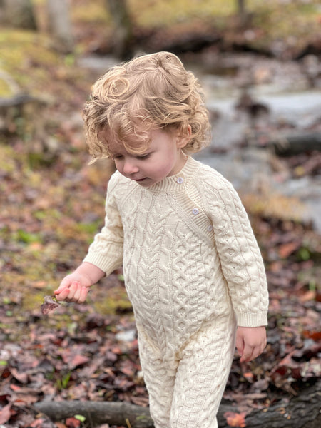 Macy Cable Knit Romper - Cream