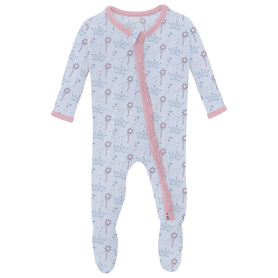 Muffin Ruffle Footie with 2 Way Zipper - Dew Magical Princess