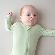 Bamboo Zippered Footie - Basil