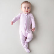 Bamboo Zippered Footie - Thistle